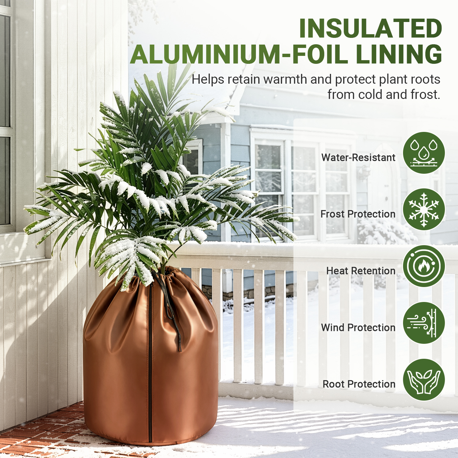 Randaco 4er Winterschutz Für Pflanzen 70x65 Cm Braun, Frostschutz Für Bäume Und Sträucher Mit Kordelzug