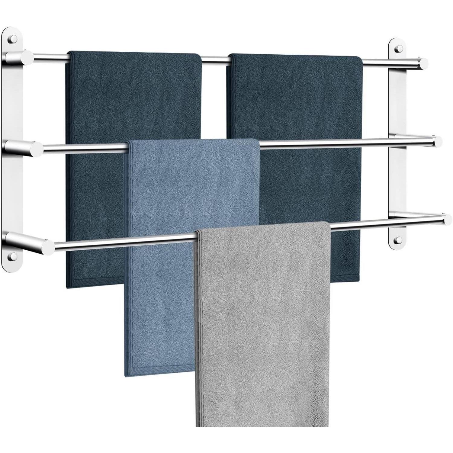 3-stöckige Handtuchstange 80cm Edelstahl, Ohne Bohren, Für Bad & Küche