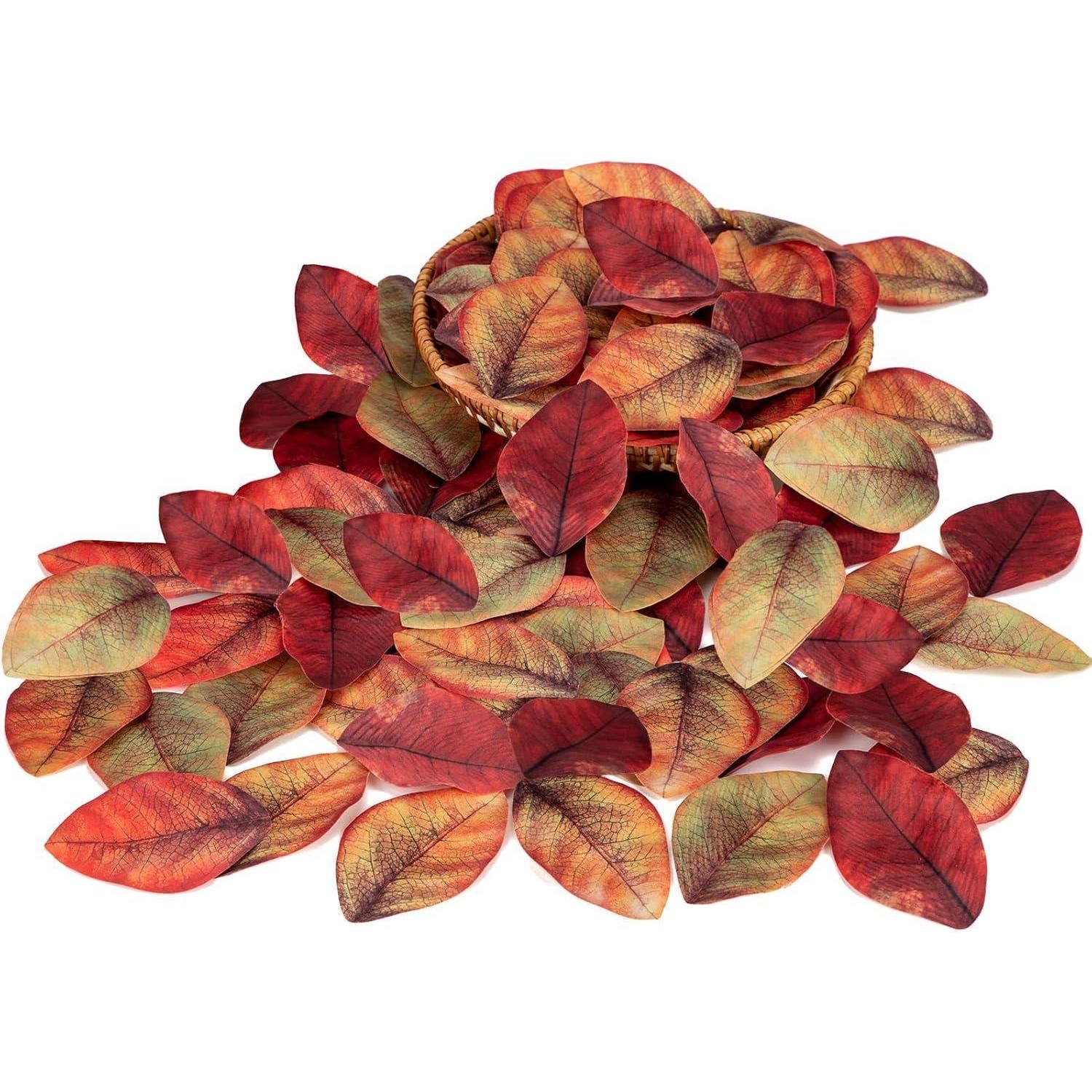 200 Stück Kunstlaub Herbstblätter, Gemischte Farben, Künstliche Magnolienblätter Für Diy Deko