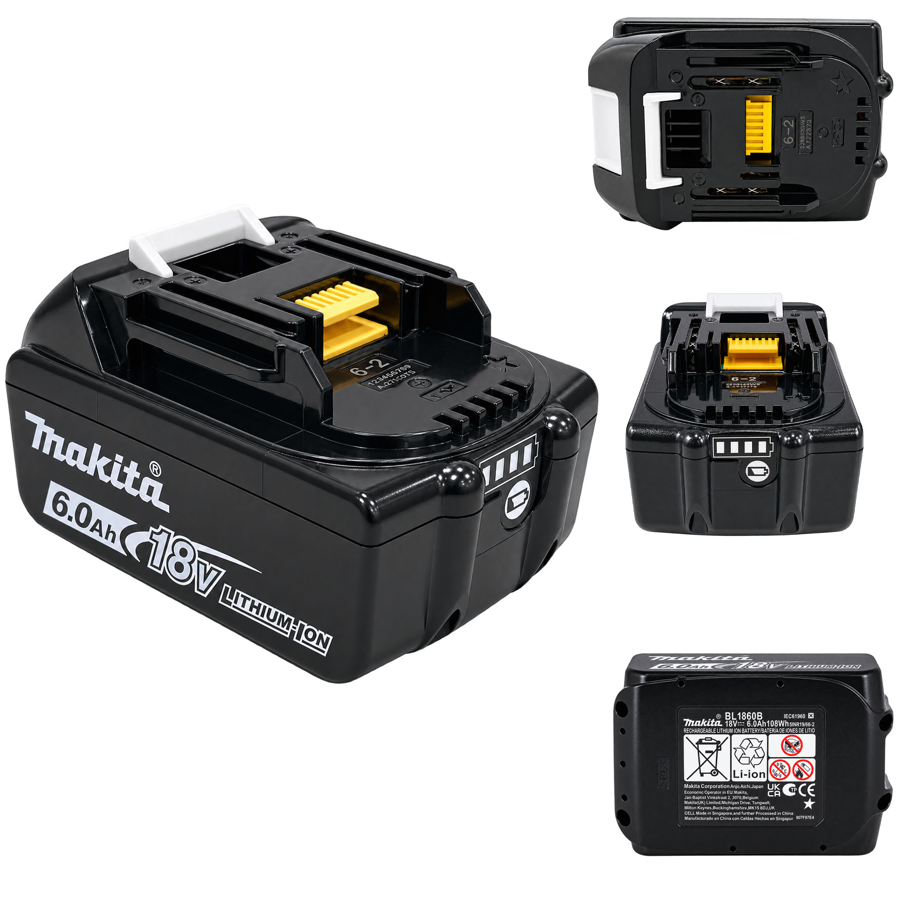 Geeignet Für Akku Makita Bl1860b 18v Li-ion Lxt 6,0 Ah Mit Ladeanzeige