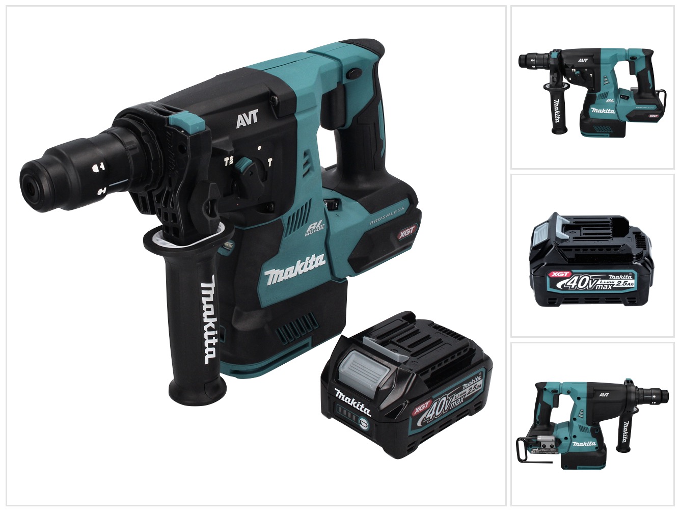Makita Hr 004 Gd1 Akku Kombihammer 40 V Max. 2,8 J Sds Plus Xgt Brushless + 1x Akku 2,5 Ah - Ohne Ladegerät