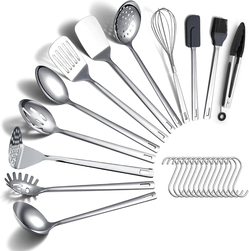 26-teiliges Küchenutensilien-set Aus Edelstahl, Metallspatel-set, Langlebige, Hochglanzpolierte Küchenutensilien Für Alle Kochaufgaben