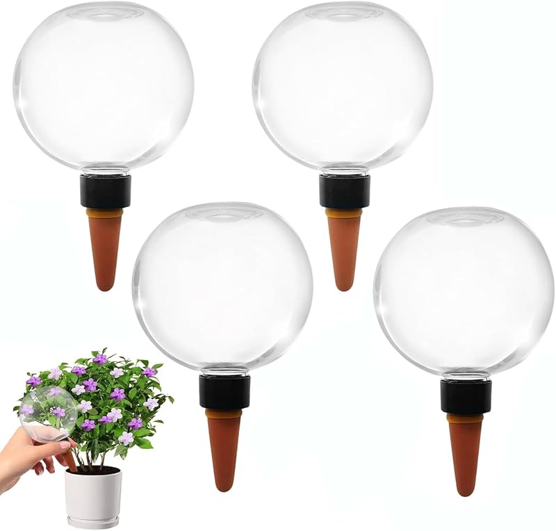 Set Mit 4 Bewässerungskugeln Für Pflanzen, Bewässerungskugeln Für Pflanzen, Automatische Bewässerungskugeln, Transparente Bewässerungskugeln, 500 Ml Bewässerungskugeln Für Pflanzen, Für Balkon- Und Ga