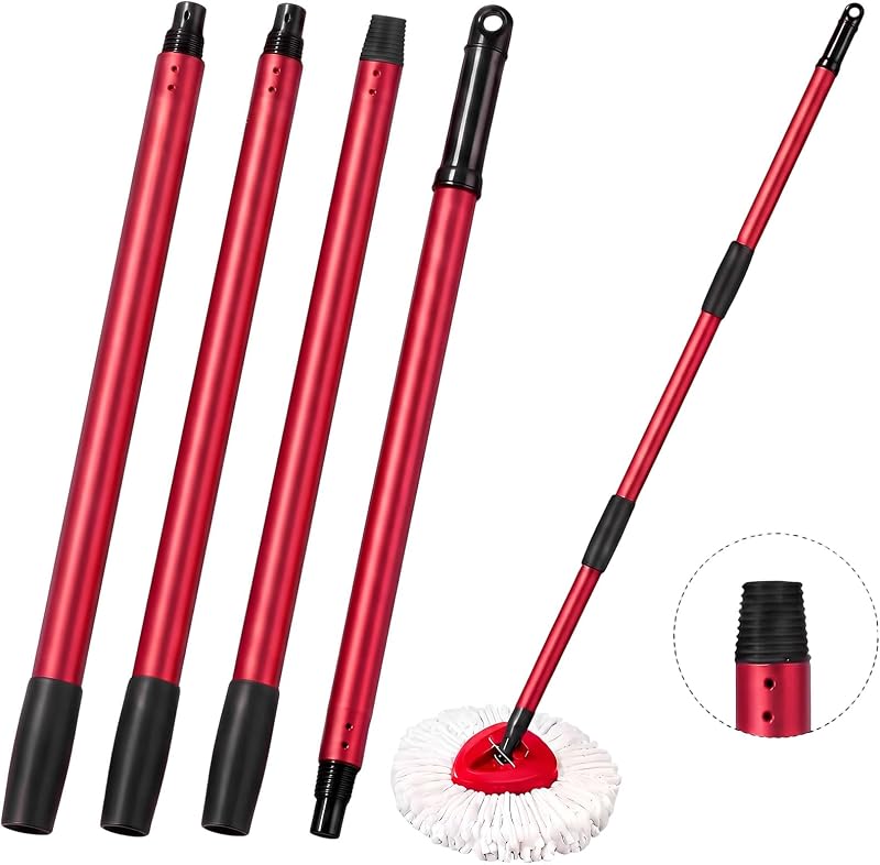 Ersatzstiel Kompatibel Mit Vileda Turbo Spin Mop 72/105/138 Cm Verstellbarer Vierteiliger Moppstiel, Teleskop-moppaufsatz Für Die Bodenreinigung