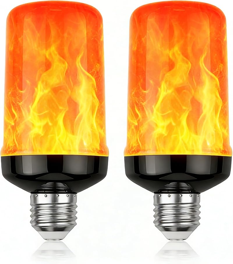 4-w-e27-led-flammenbirne, 1400 K Flackereffekt, 4 Leuchtmodi (flamme/blinken, Atmungseffekt Und Dauerlicht), Rauch- Und Wärmefrei, Für Die Gartendekoration Im Innen- Und Außenbereich