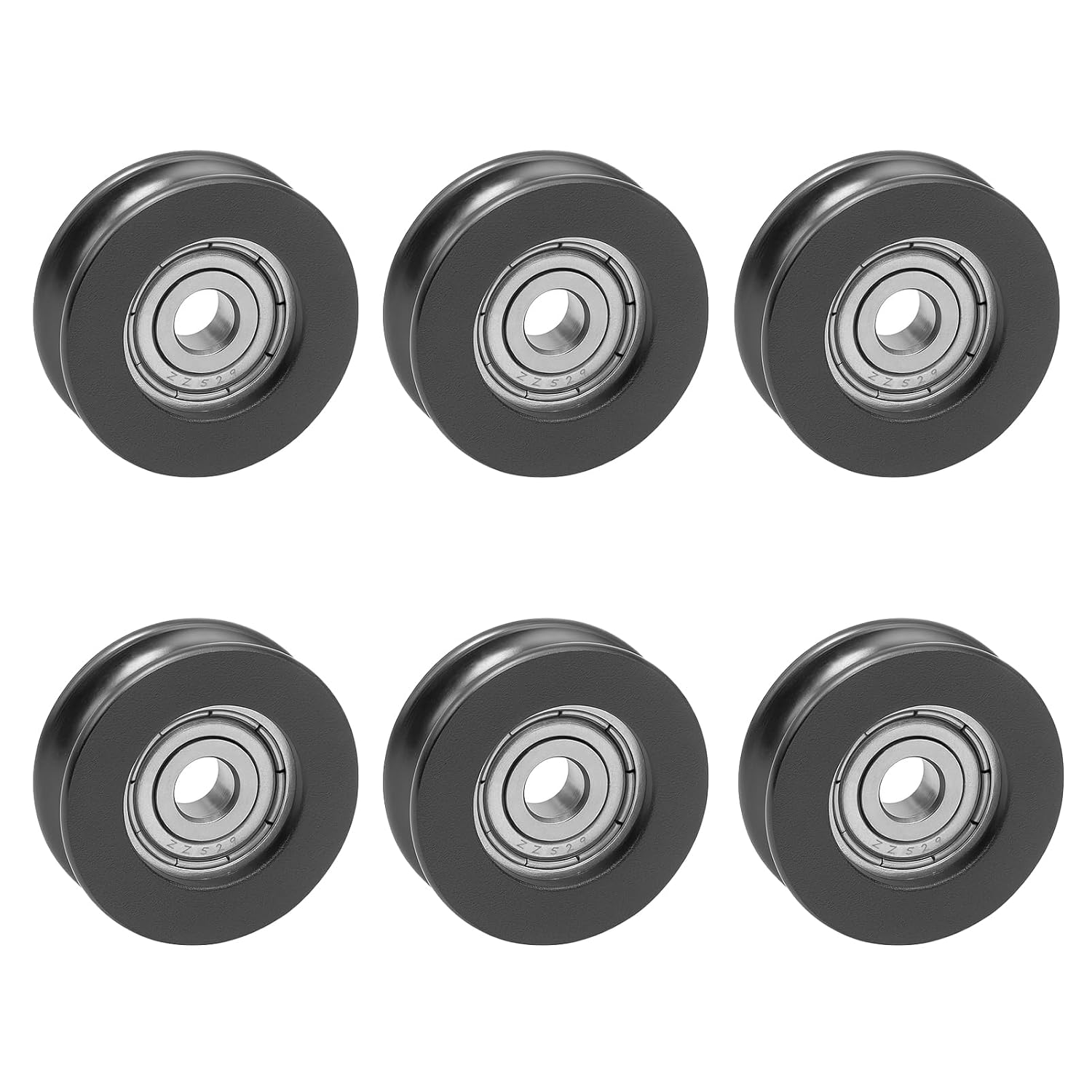Satz Mit 6 U-nut-kugellagerrollen 696zz, Führungsrad 5×24×9 Mm (6 Mm Innendurchmesser), Kunststoffbeschichtete Riemenscheibe, Geräuscharm, Für Glas-/aluminium-schiebetüren, Schubladen, Duschen, Schien