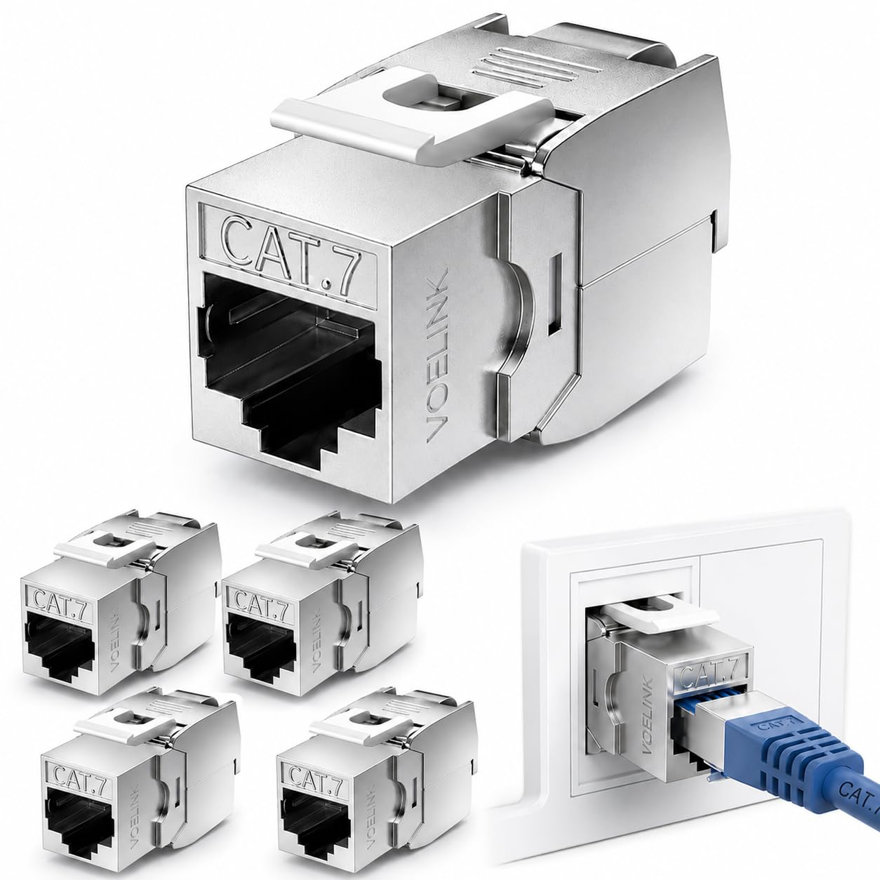 Keystone Rj45 Cat 7 Modul, 10 Gbit/s Rj45 Für Netzwerkkabel Geschirmter Stp-stecker, Schnappmontage, Kabelkonfektionierung, Cat7, Cat6a, Cat6, 1000 Mhz