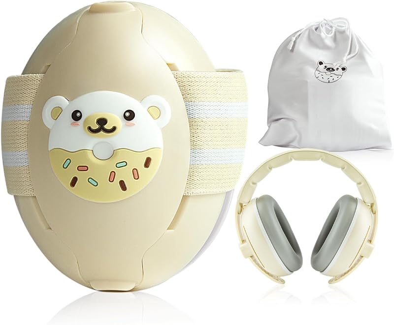 Baby-ohrenschützer 2-in-1 Gehörschutz Für Babys 25 Db Getestet In Irland Mit Verstellbarem 60 Cm Rutschfestem Kopfband Und Tragetasche Für 0-48 Monate Lärmschutz Für Flugzeuge Und