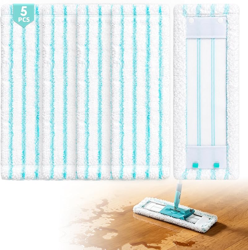 5-teiliges Ersatz-wischmopp-set, Kompatibel Mit Leifheit Profi Xl Micro Duo / Cotton Plus, Hochabsorbierende Mikrofaser, Mikrofaser-ersatzbezug Für Alle Bodenarten