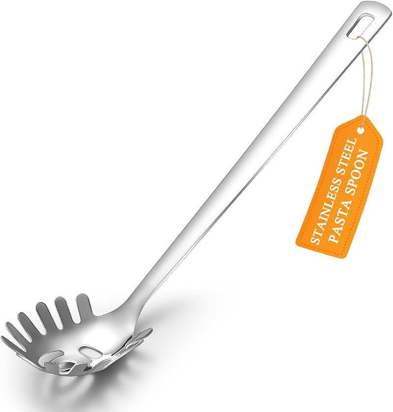 Spaghettilöffel, Nudellöffel, Edelstahl-nudellöffel Mit Zinken, Metall-nudelgabel, Küchenutensil, Hitzebeständig, Spülmaschinenfest