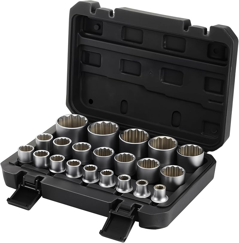 Satz Mit 21 1/2" 12-punkt-nussnuten – 8 Bis 36 Mm – Metrische Cr-v-stahl-nussnuten