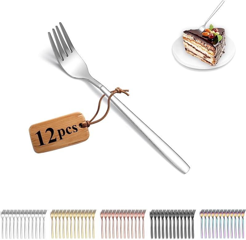 12-teiliges Kuchengabeln-set, Dessertgabeln Aus Edelstahl, Obstgabeln, Kleine Gabeln Für Zuhause, Restaurant, Hotel, Hochzeiten, Spülmaschinenfest