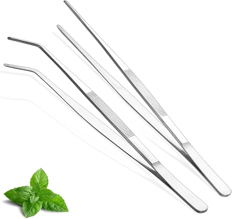 Küchenzange, 2-teiliges Set, Extra Lang (30,5 Cm), Edelstahl, Robuste Kochzange Für Köche, Zum Servieren, Grillen, Kochen, Für Pasta, Salate Und Bbq