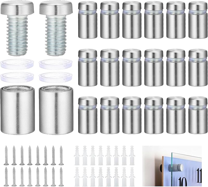 20 Stück 12 X 20 Mm Glasabstandshalterschrauben Aus Edelstahl Für Werbeschilder Und Displays