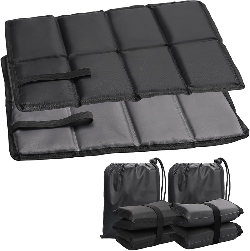 2-teiliges Faltbares Sitzmatten-set, Outdoor-thermo-sitzkissen, Tragbare Wasserdichte Sitzmatte, Faltbares Kissen Mit 2 Aufbewahrungstaschen, Für Camping, Picknicks, Wandern Und Bergsteigen (schwarz,