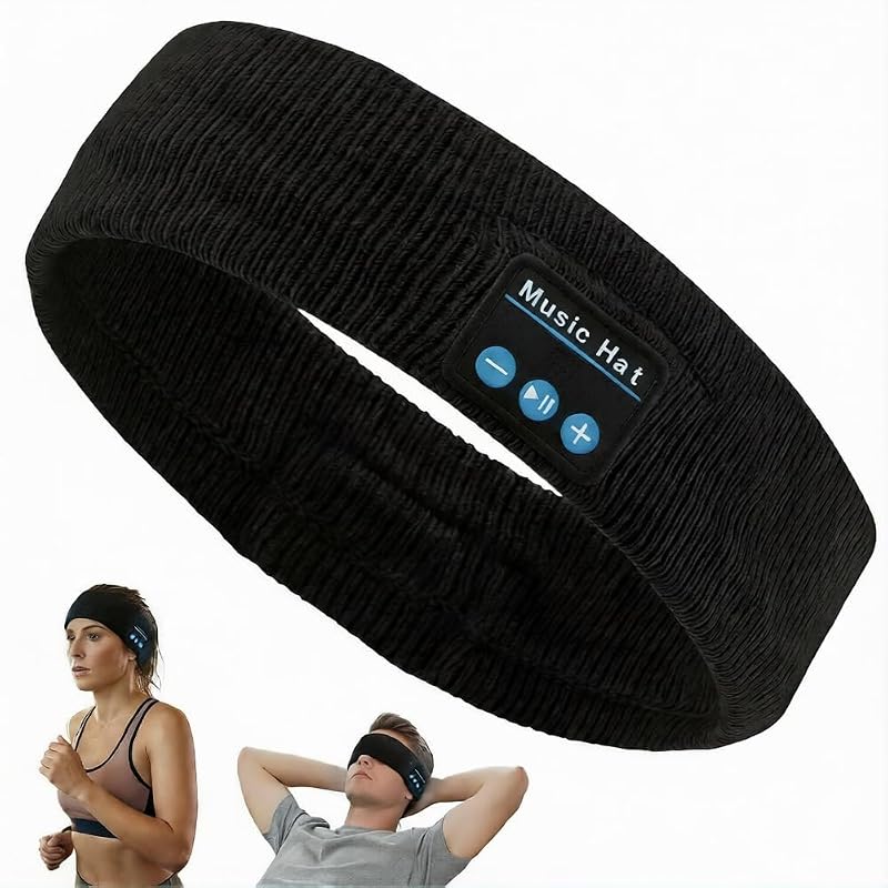 Verstellbares Bluetooth-stirnband Mit Schlaf-kopfhörern, 3-in-1-headset (sport-stirnband + Maske), Ultradünne Hi-fi-lautsprecher, Über 10 Stunden Akkulaufzeit, Bluetooth 5.4, Freisprechfunktion Für Sc