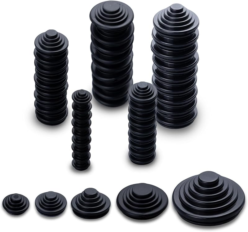 Packung Mit 50 Schwarzen, Wasserdichten Gummi-kabeldurchführungen (10/16/20/25/30 Mm), Kabelschutz Für Schaltschränke, Sanitärinstallationen Und Autos