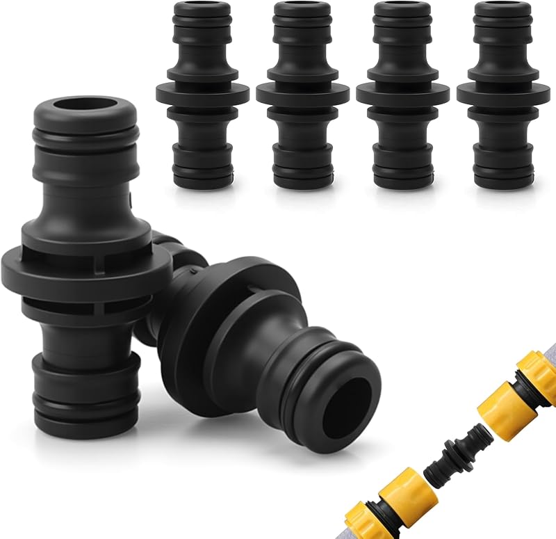 Set Mit 4 1/2"-gartenschlauchverbindern, Doppelschlauchverbinder, Bidirektionale Verbindung, Schlauchanschluss Für Garten Und Haushalt (schwarz)