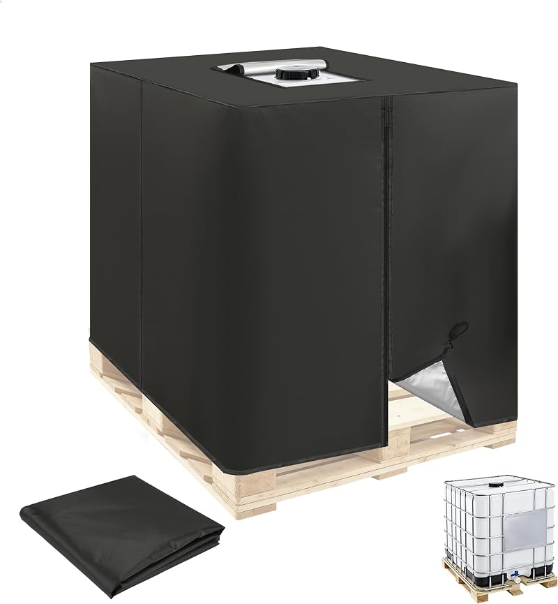 1000-liter-ibc-tankabdeckung Aus Oxford 420d, Uv-beständige Abdeckung Für Wassersammelbehälter Ibc-wassertankabdeckung, Regenwassertankabdeckung, Uv-beständig, Winddicht Mit Reißverschluss, 120 X 100