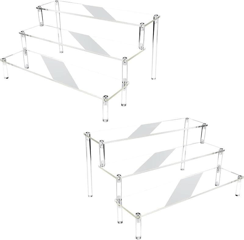 4-stöckiger, Transparenter Acryl-präsentationsständer, 2er-set, Für Figuren, Schmuck, Nagellack, Parfums, Cupcakes