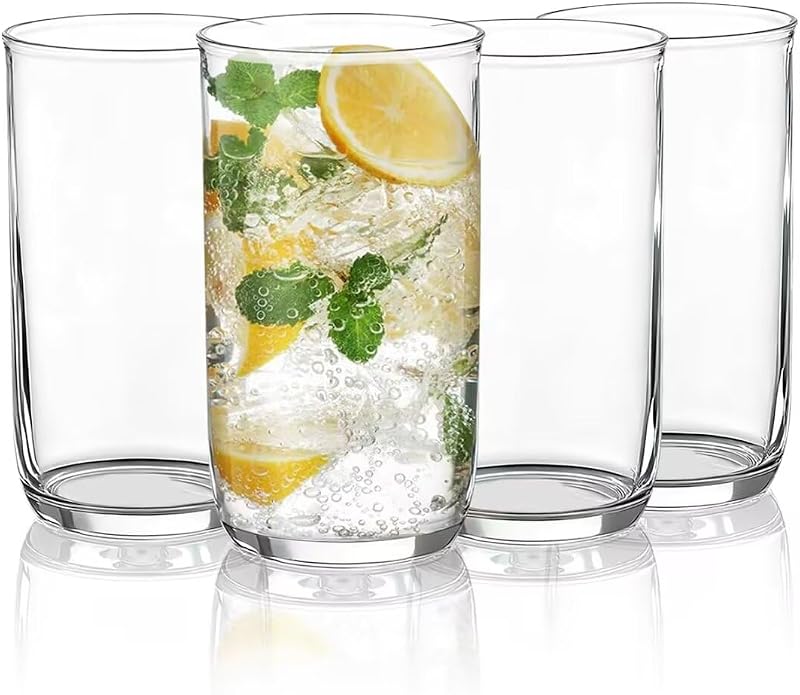 4er-set Highball-gläser, 420 Ml, Transparente Pet-kunststoff-trinkgläser, Wiederverwendbare Wasserbecher, Barzubehör Für Getränke Wie Bier, Saft, Milch Und Mojito.