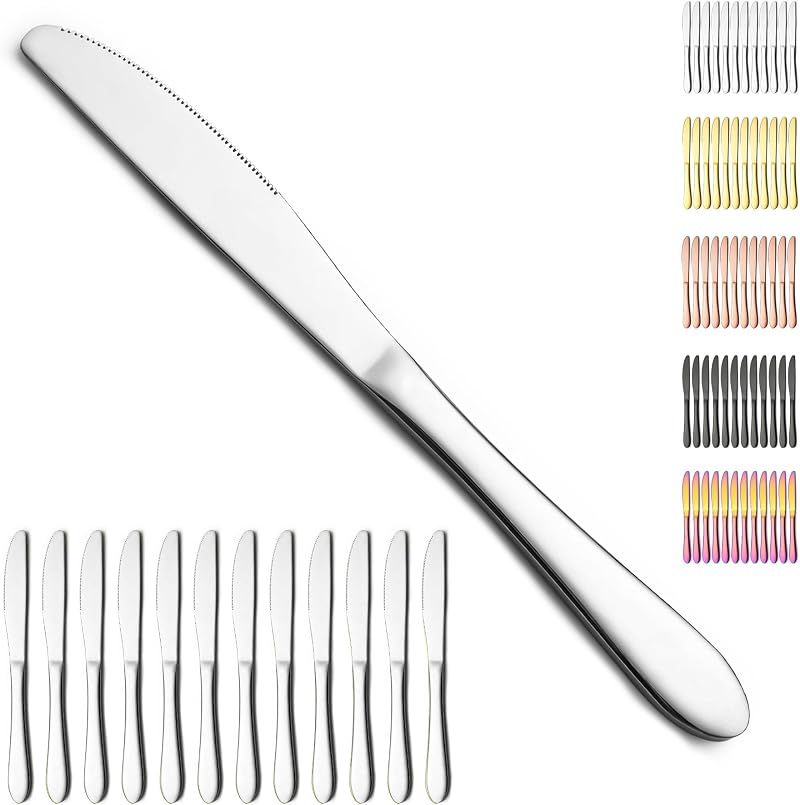 12-teiliges Tafelmesserset, Lebensmittelechte Edelstahl-buttermesser, Speisemesser Für Die Gastronomie, Spülmaschinenfest