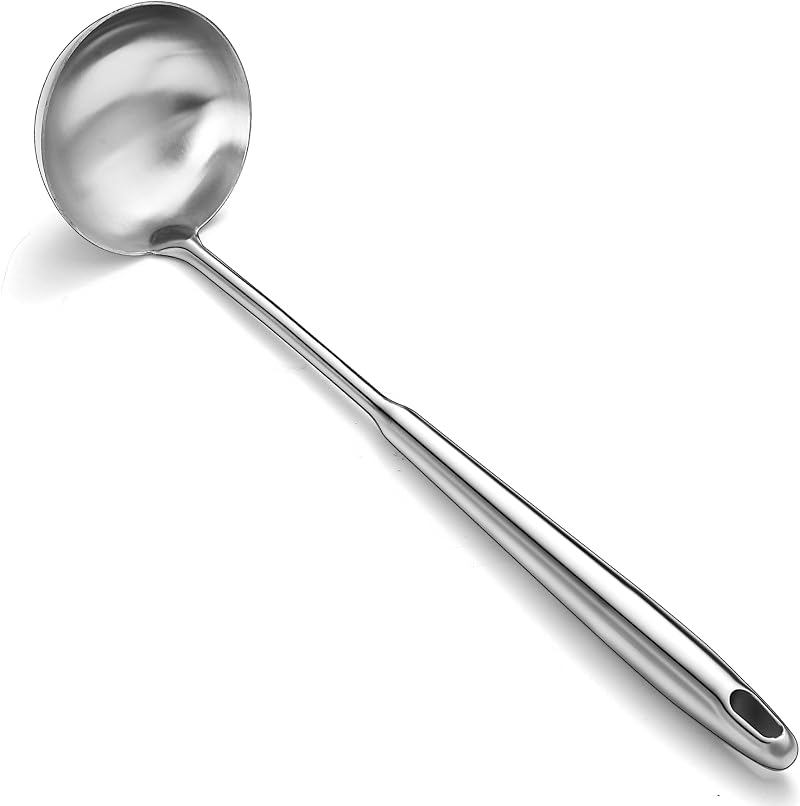 Suppenkelle Aus Edelstahl – Extra Tiefe Kelle Mit Großem Fassungsvermögen Und Langem, Hohlem Griff, Spülmaschinenfest, Leicht Zu Reinigen, Ideal Für Suppen, Eintöpfe, Brühen Und Mehr.