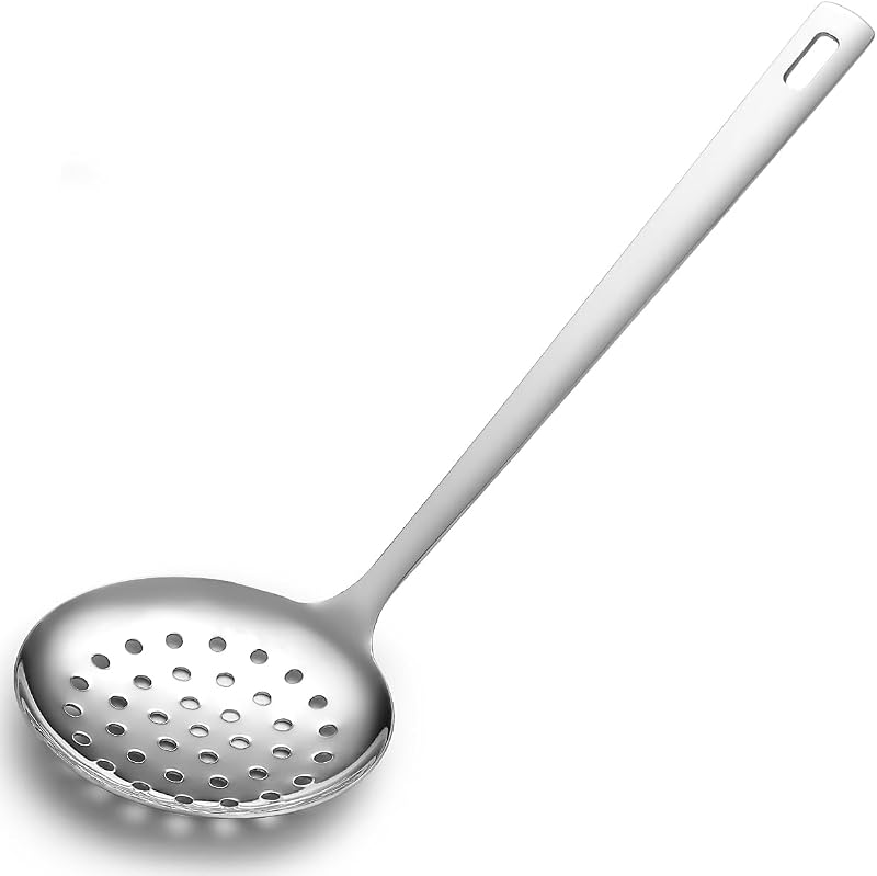 Küchen-schaumlöffel Mit Geteiltem Löffel – Schaumlöffel Aus Edelstahl Zum Abschöpfen Von Nudeln/kochen/braten, Langlebiges, Rostbeständiges Küchenutensil