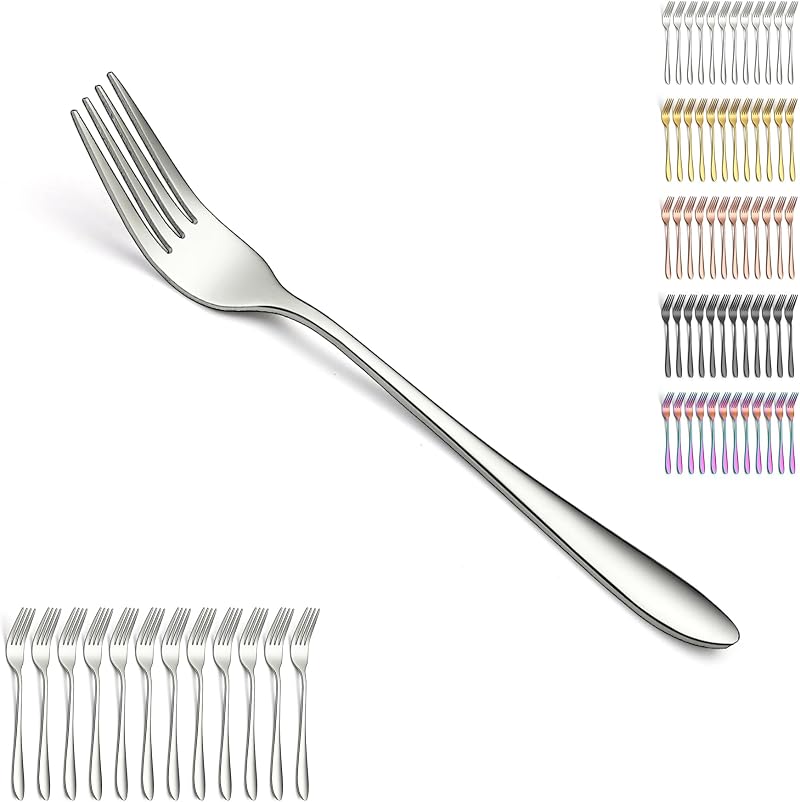 12-teiliges 20,5 Cm Langes Tischgabeln-set Aus Edelstahl Für Zuhause, Restaurant Und Den Täglichen Gebrauch, Leicht Zu Reinigen Und Abwaschbar