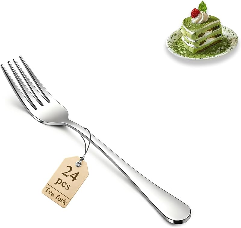 24-teiliges Dessertgabeln-set, 14 Cm, Kleine Edelstahl-kuchengabeln Für Cocktails, Kuchen, Tee, Obst, Käse, Vorspeisen, Für Hotels, Restaurants, Cafés