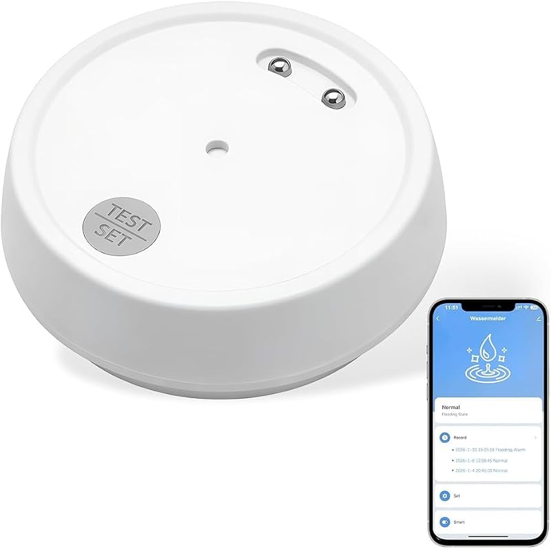 Ip66 Wlan-wasserleckmelder Mit 100 Db Alarm Kompatibel Mit Der Tuya/smart Life App, Wassersensor-alarm, Für Küche, Bad, Keller