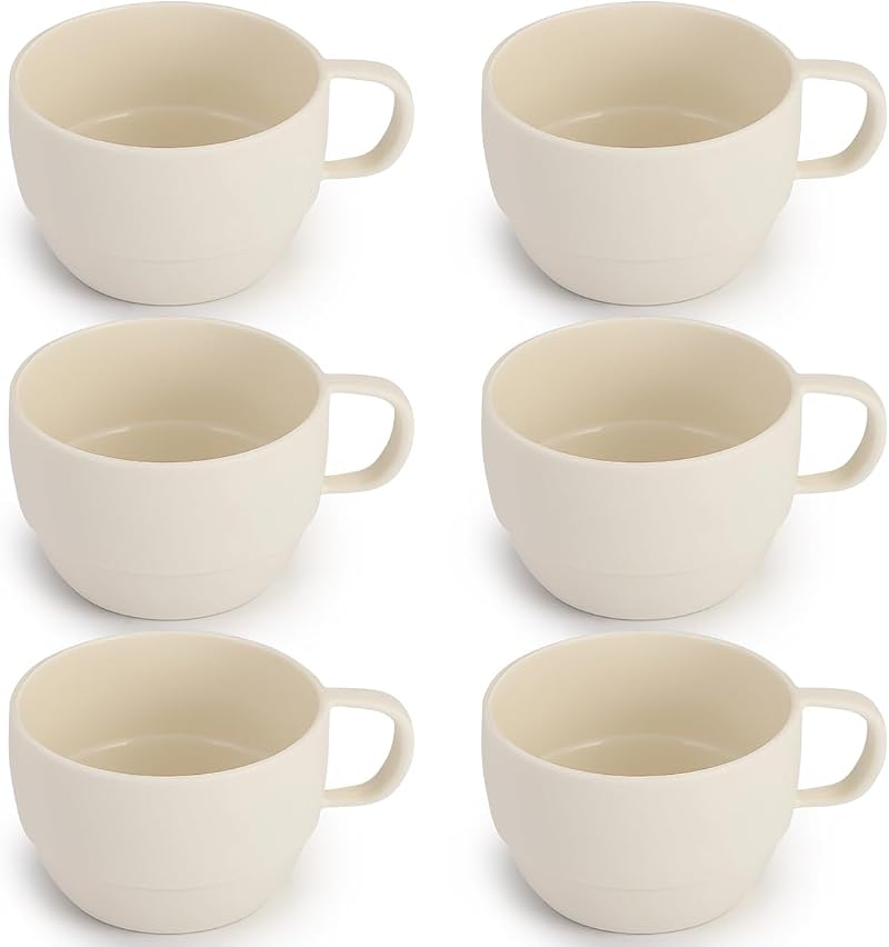 Set Mit 6 Leichten Und Robusten Kunststoff-kaffeebechern Für Zuhause, Outdoor-aktivitäten, Picknicks, Camping, Als Geburtstagsgeschenkidee, 355 Ml