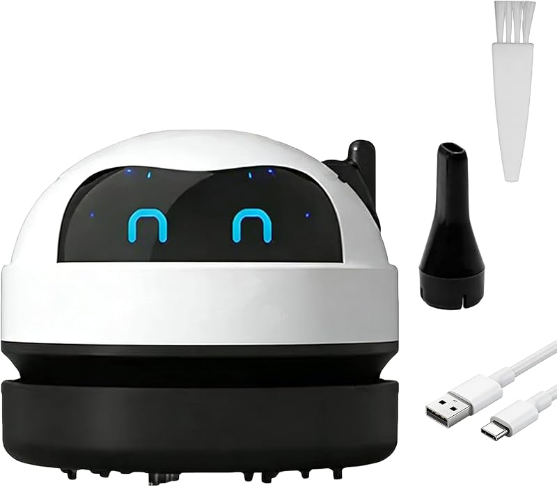 Mini-usb-akku-handstaubsauger, 360° Leise, Weiß Kleiner Handstaubsauger Mit Abnehmbarem Staubbehälter, Für Krümel Und Staub Auf Pc-tastaturen, Schreibtischen, Sofas Und Im Auto