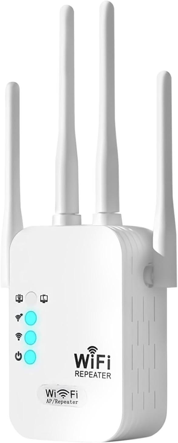 1200-mbit/s-wlan-repeater, Leistungsstarker 5-ghz-/2,4-ghz-wlan-verstärker Mit 4 Antennen, Wlan-repeater Mit Großer Reichweite Für Den Außenbereich Mit Ethernet-anschluss, Kompatibel Mit Allen Routern