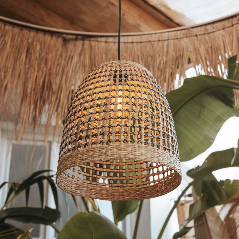 [neuwertig] B-ware Newgarden Pendellampe Positano Hängelampe Leuchte Dimmbar Natur Ø33cm Ip44