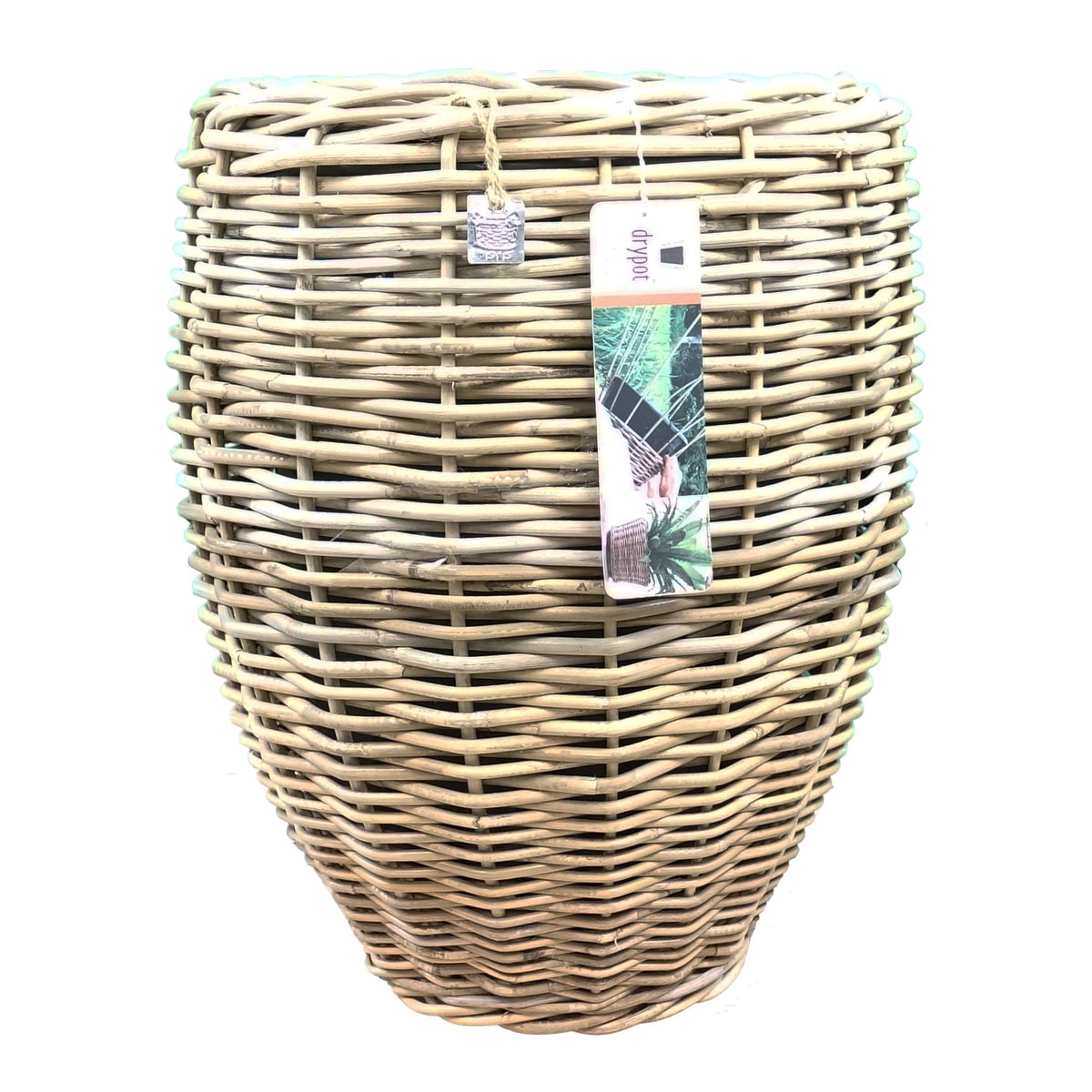 Van Der Leeden Drypot® Rattan Pflanzkübel Grau Ø 40 Cm - Sylter Körbe