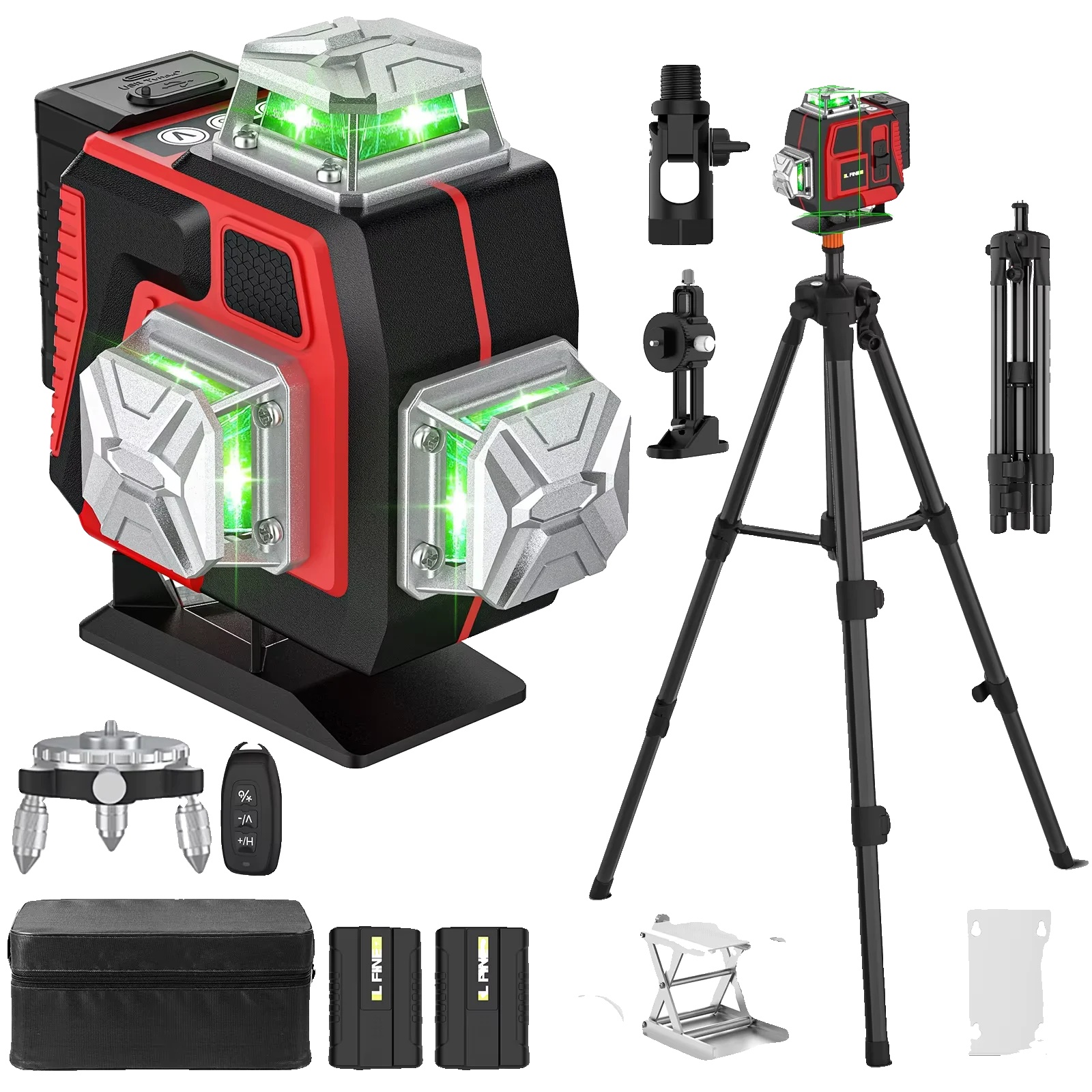 Laser-nivelliergerät, 360-grad-abdeckung, Selbstnivellierungsfunktion, Mit Stativ (stofftasche)