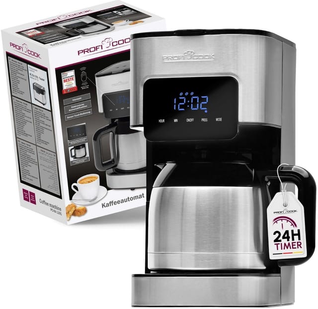 Proficook - Profi Cook pc-ka 1191 Kaffeemaschine Schwarz, Edelstahl Fassungsvermögen Tassen=10 Isolierkanne
