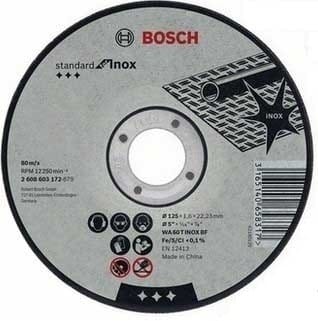 Bosch - Packung mit 10 Scheiben Ø125 x 22.23 x 1.6 Standard inox - 2608619050