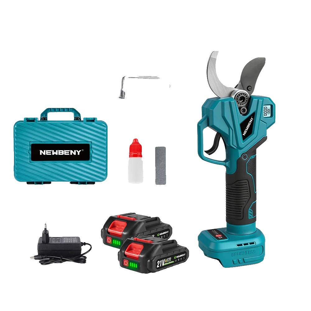 Elektrische Gartenschere, Bürstenloser Motor, Klinge Aus Kohlenstoffstahl, 2-batterien-set