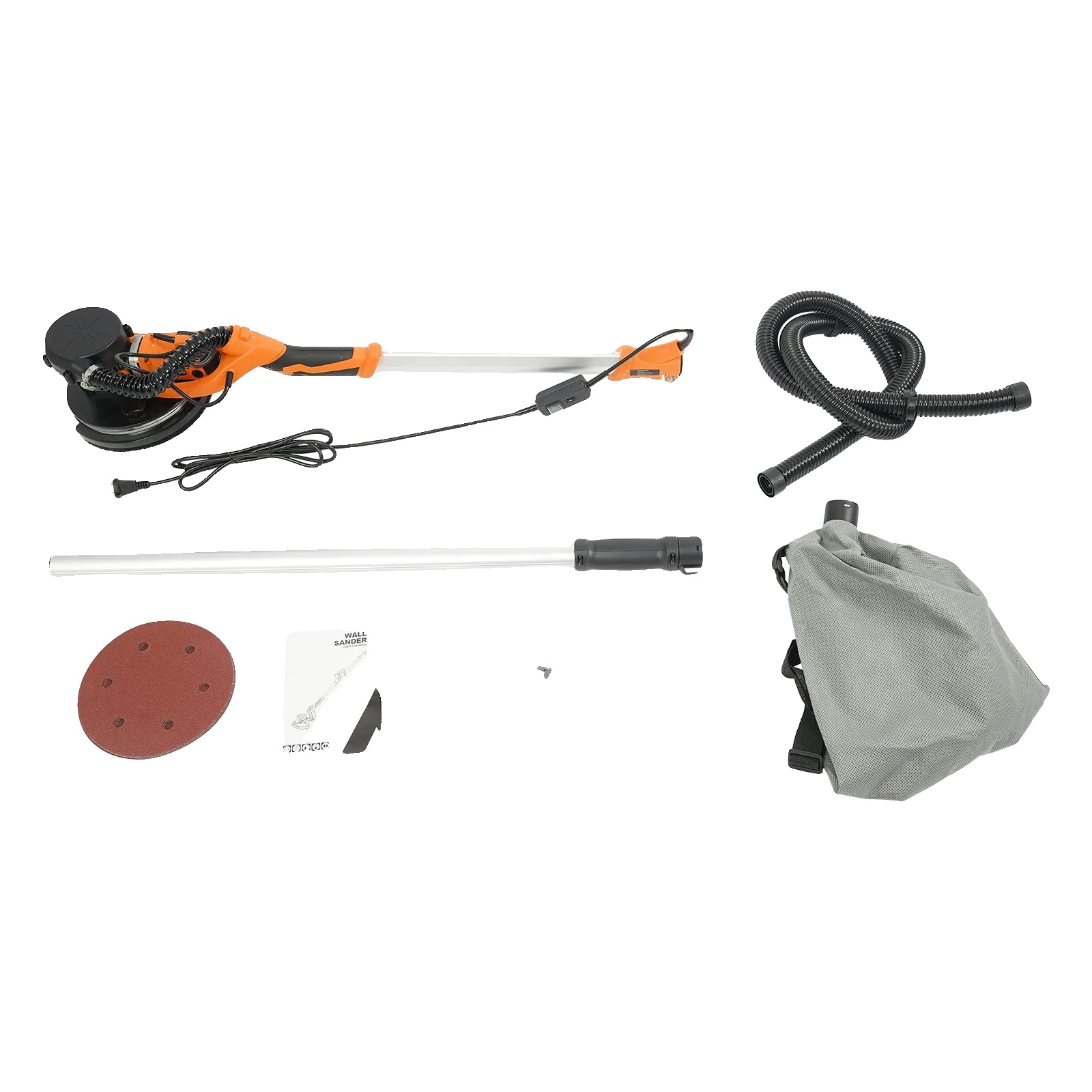 Trockenbauschleifer, Längenverstellbar, Effiziente Staubabsaugung, Orange