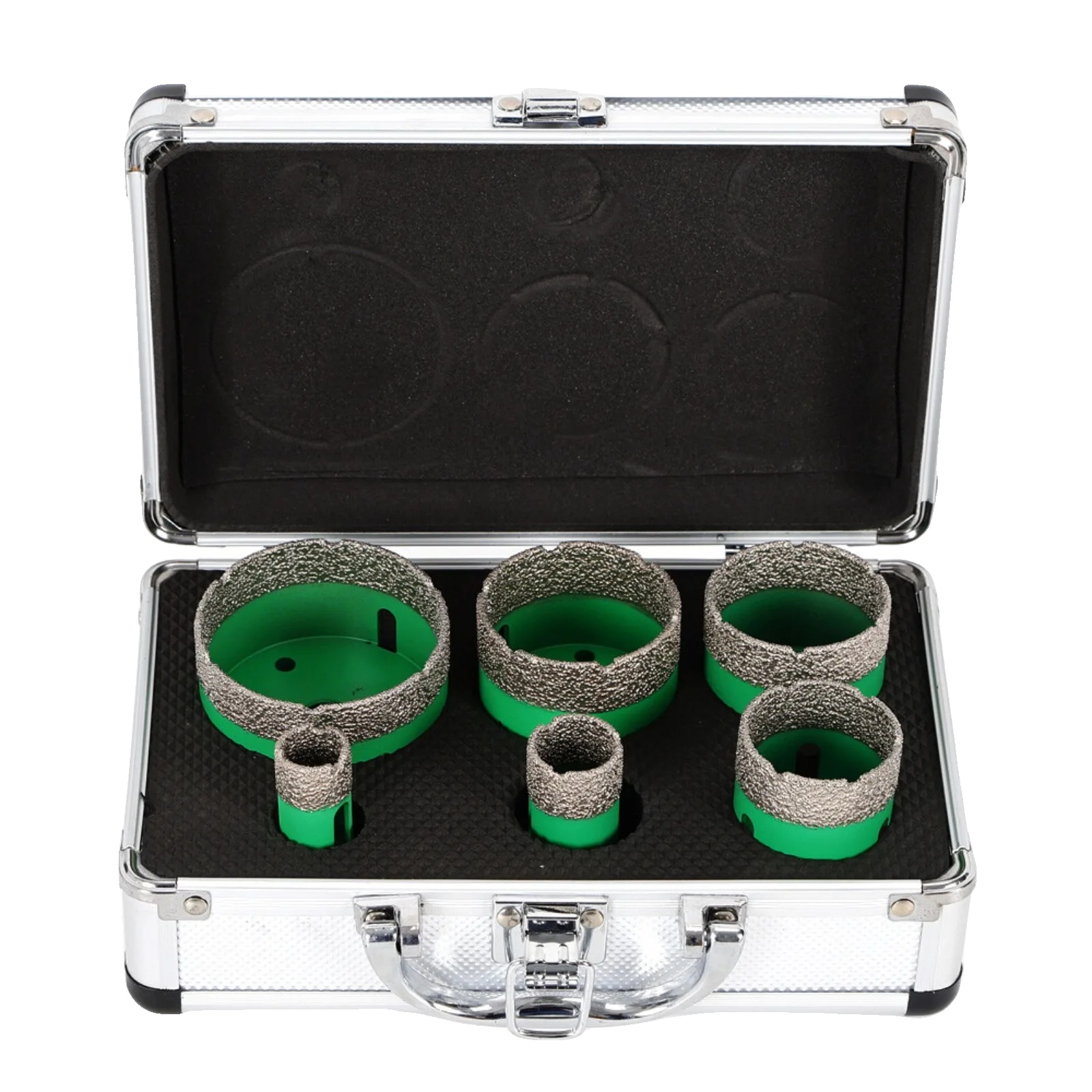 Kronenbohrer-set, 6-teilig, Diamantmaterial, Grün