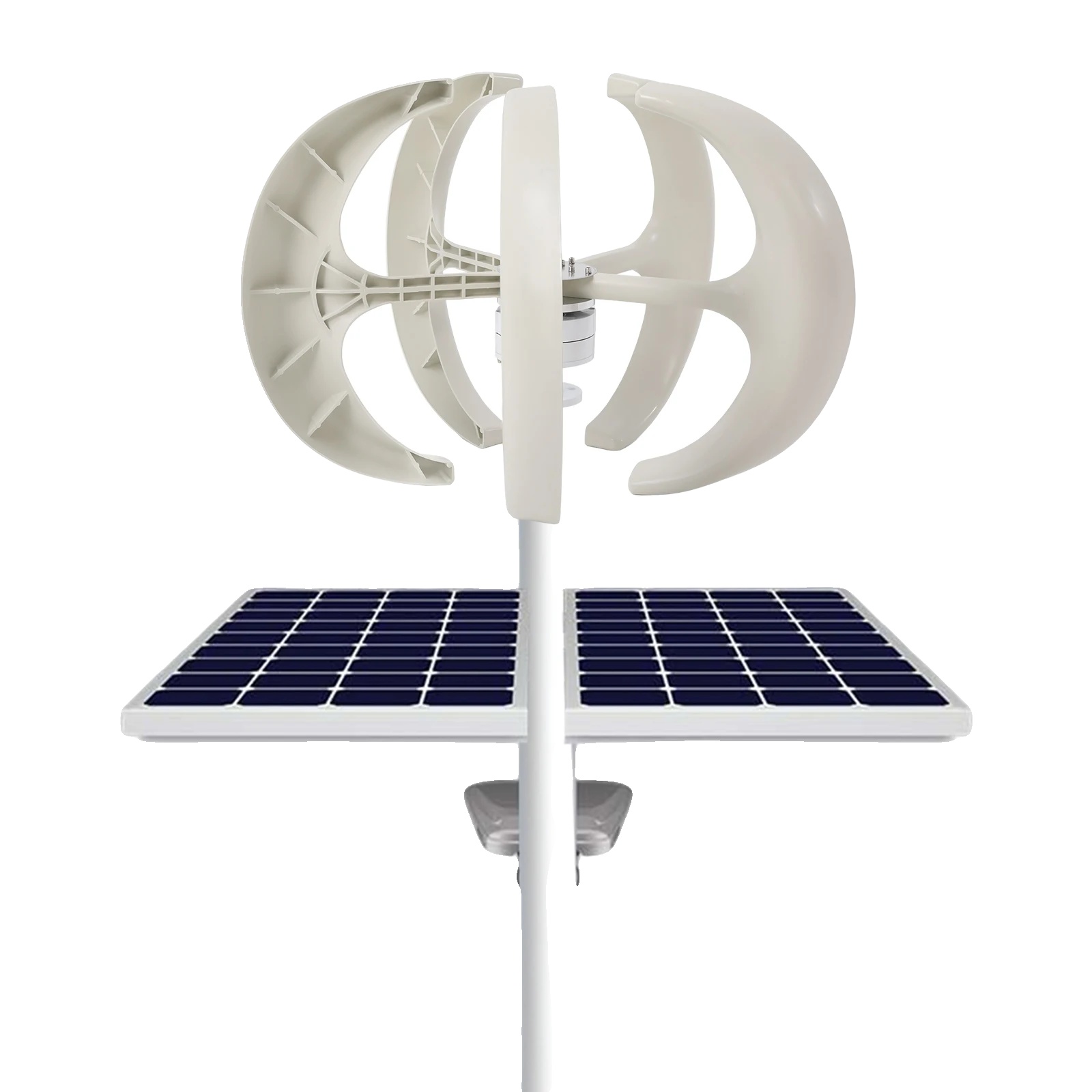 Windkraftanlage, Laternenform, 600 W Leistung, Weiß, 12 V, 5 Flügel