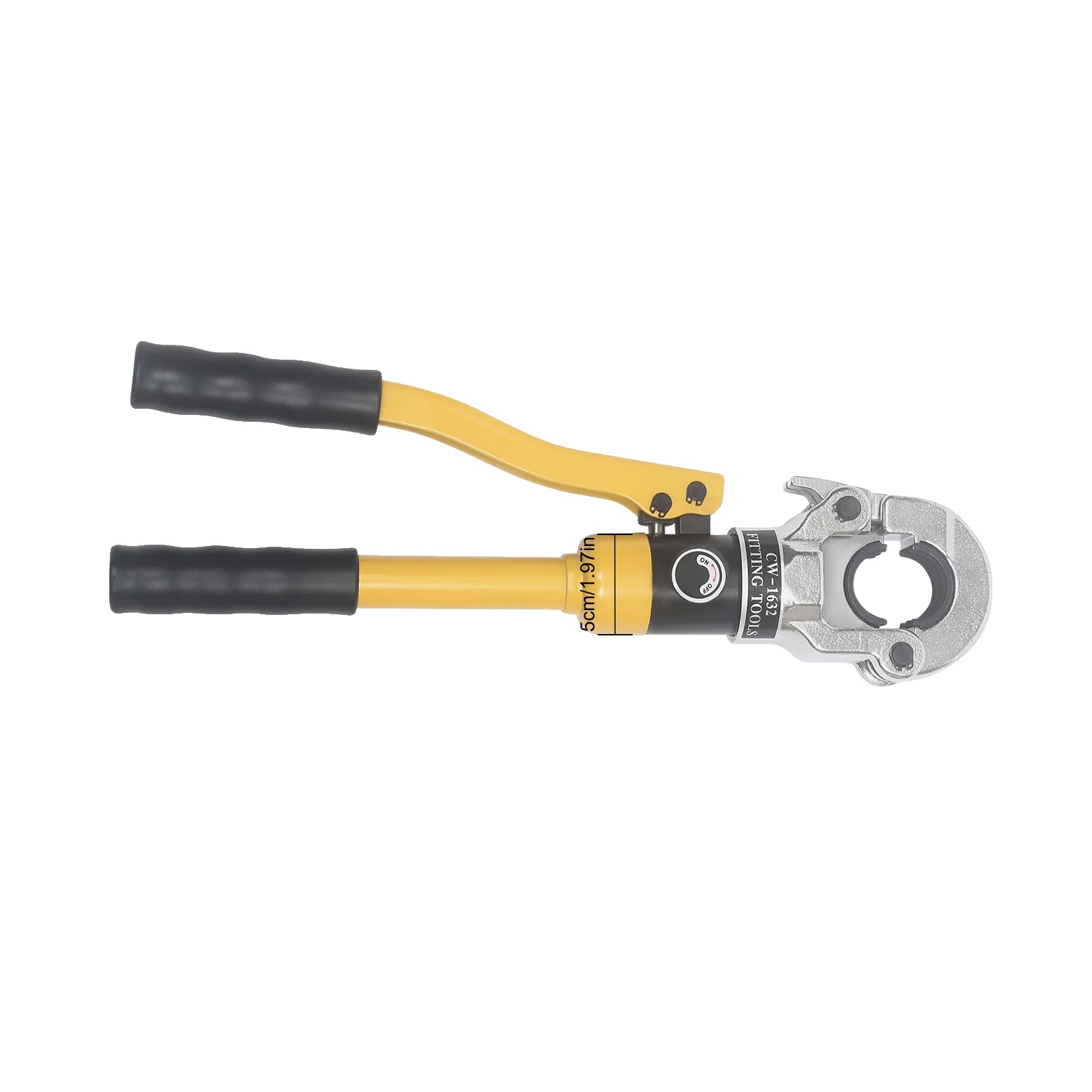 Hydraulisches Crimpwerkzeug, 12 Tonnen Presskraft, 360° Drehbarer Kopf, Gelb