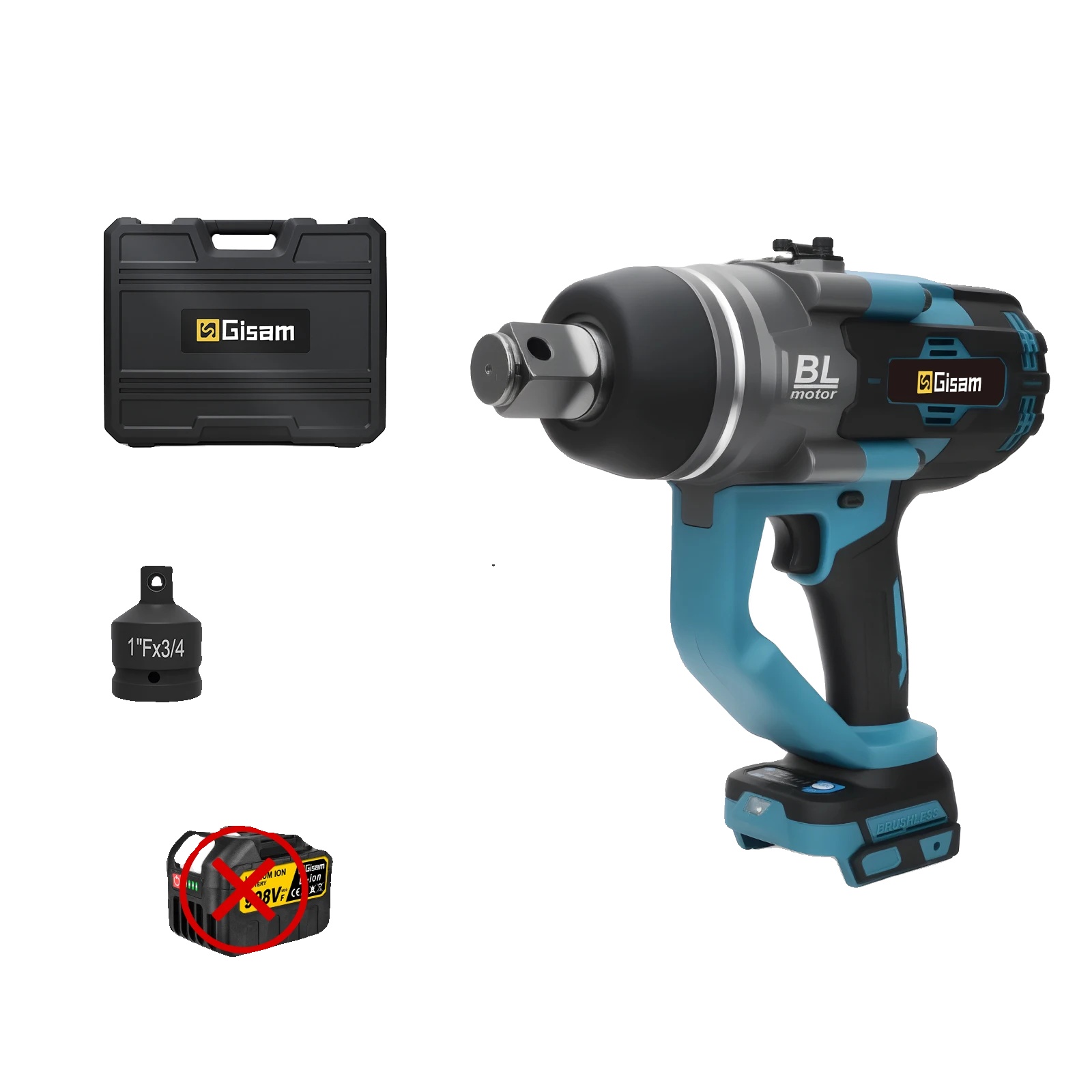 Schlagschrauber, 4500 Nm Drehmoment, Bürstenloser Motor, Kein Akku Oder Netzstecker Erforderlich, 100–240 V Eu-stecker