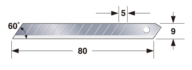 Ersatzklingen für Cutter 9 mm Klinge 50 Klingen für Pappe/Leder - Tajima