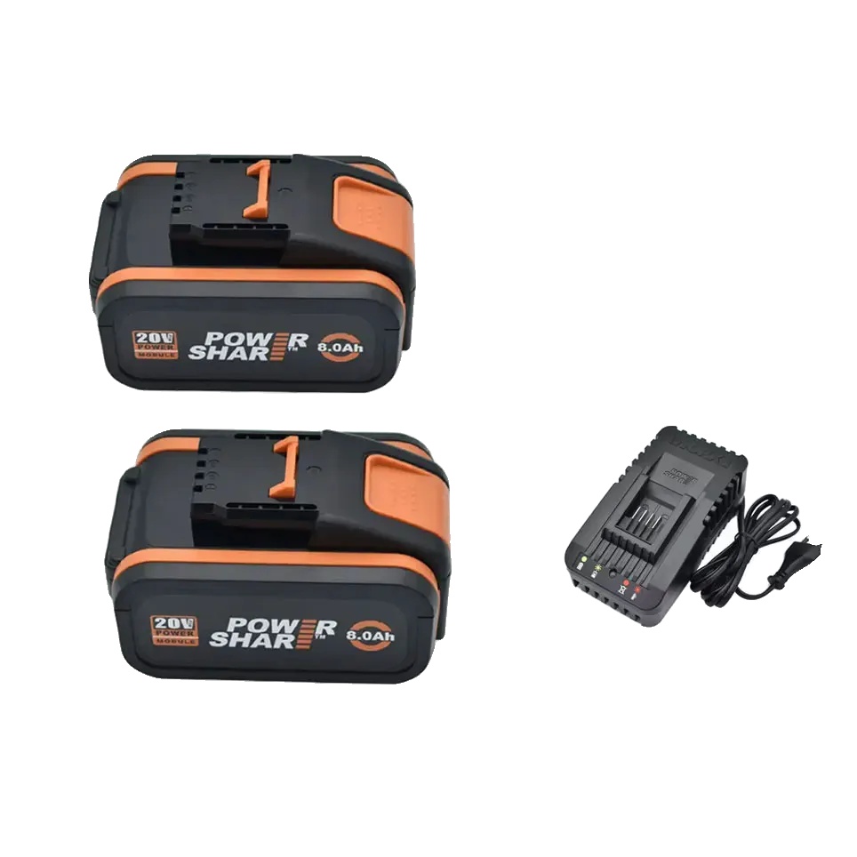 Hochleistungsakku, Kompatibel Mit Elektrowerkzeugen, 8000 Mah, 8,0 Ah (x2) Ladegerät (x1)