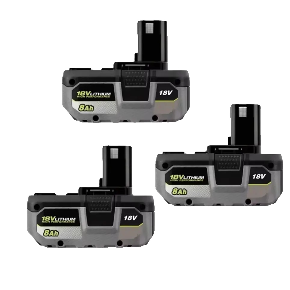 Wiederaufladbarer Lithium-akku, 8000 Mah Kapazität, Kompatibel Mit 18-v-werkzeugen, 8,0 Ah – 3 Stück
