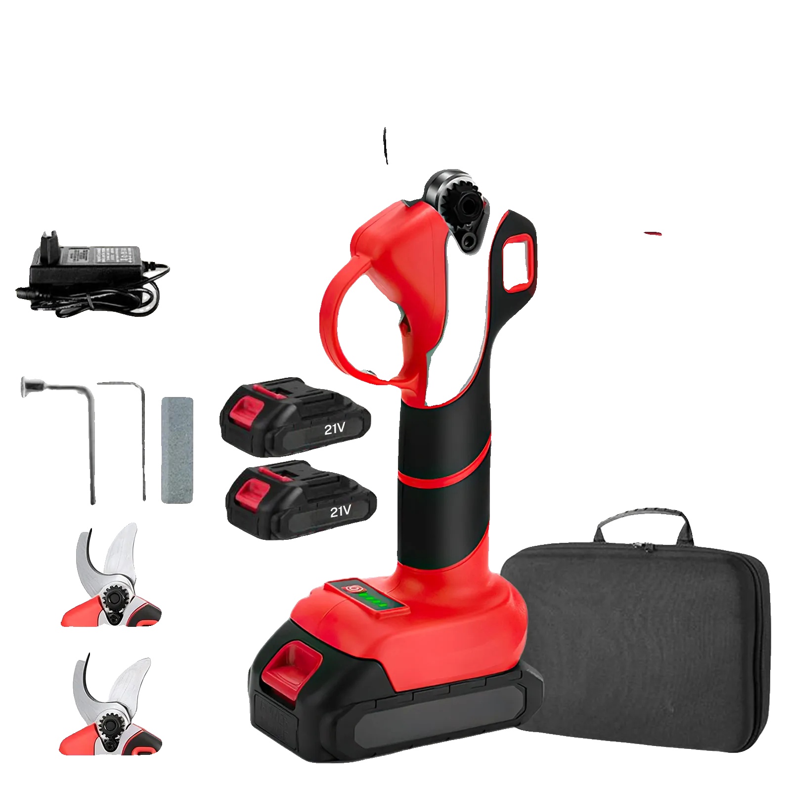 Elektrische Gartenschere, Bürstenloser Motor, Ergonomisches Design, Mit 2 Akkus