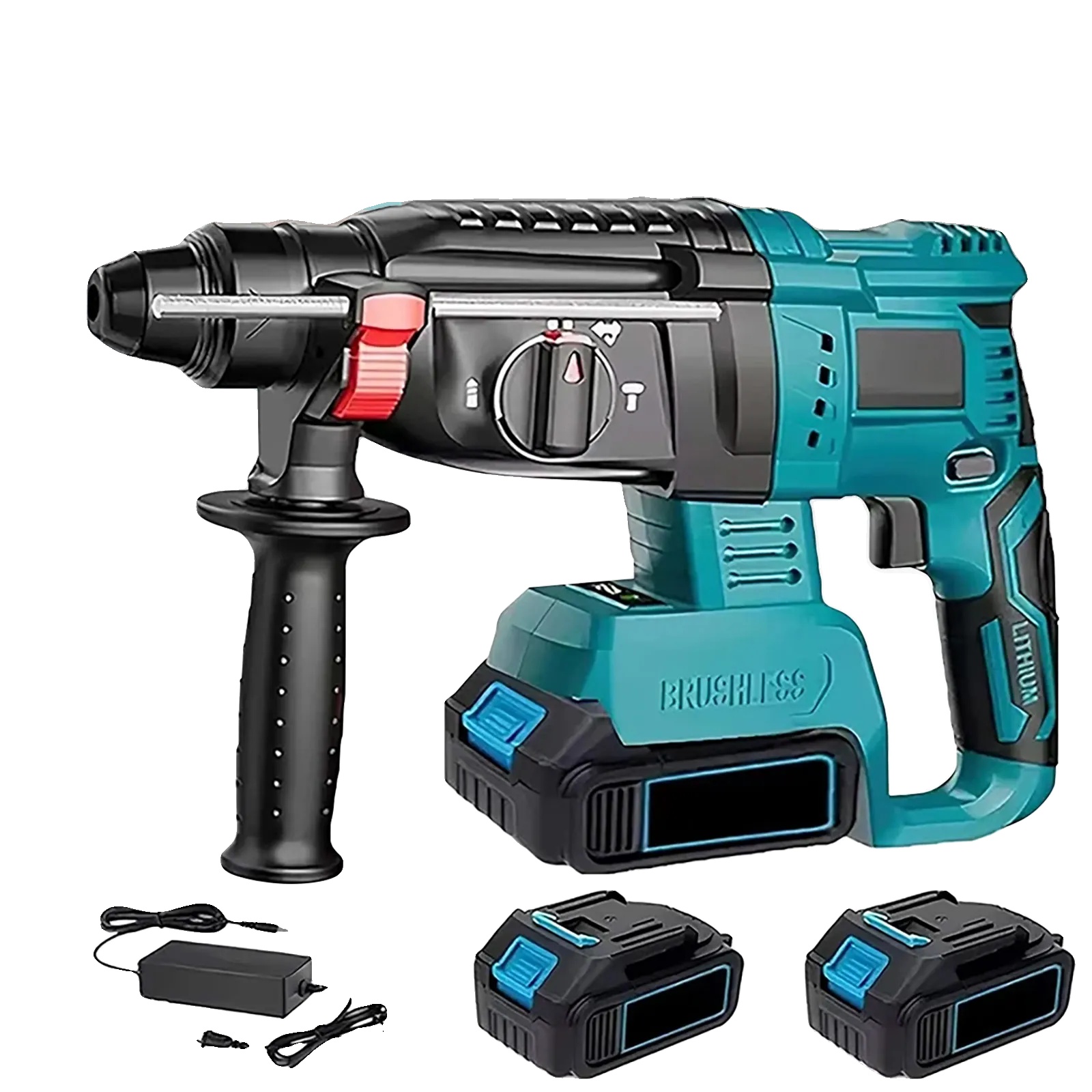 Elektrischer Bohrhammer, Hohe Schlagzahl, Kabelloses Design, Mit 2 Akkus